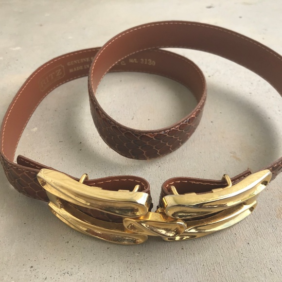 RITZ Women Belt Genuine Snake Skin Leather Ladies - Picture 4 of 8